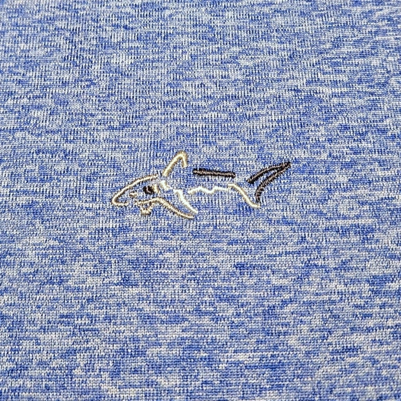 Mens Greg Norman Blue 1/4 Zip Pullover Golf Shirt XL PlayDry Shark Logo Athletic - Picture 5 of 12